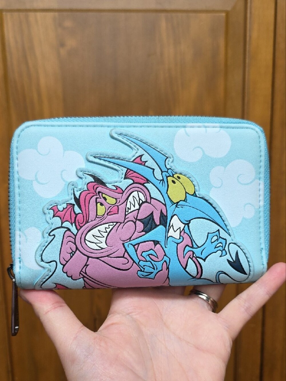 Rare Loungefly Disney Hercules Hades Wallet Blue Flames Pain Panic Zip Around